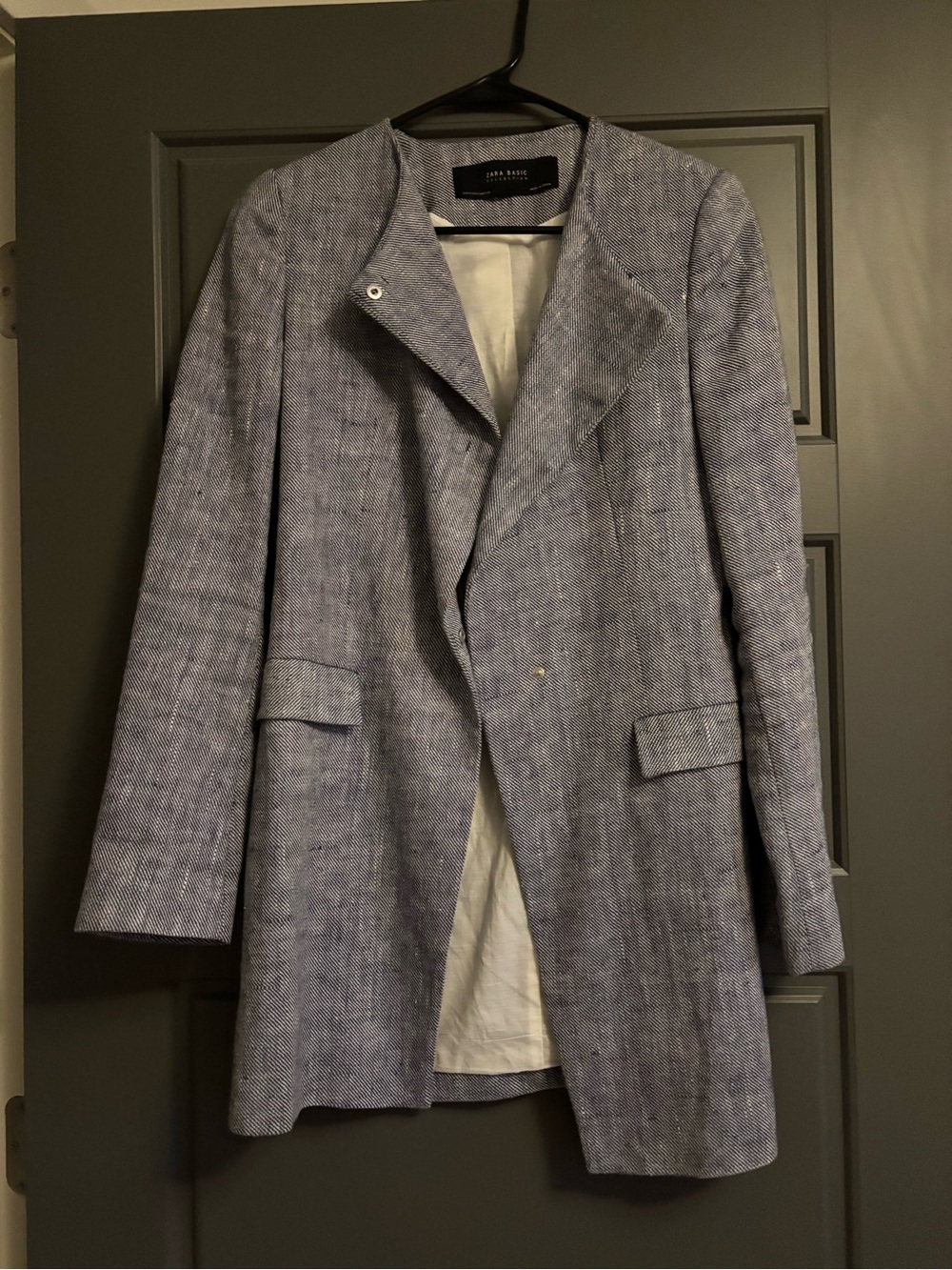 Zara Blue Textured Jacket